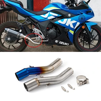 For Suzuki GSX250R 2017-2023 Motorcycle Exhaust Middle Link Pipe Escape Moto Muffler Muffler Connect Pipe for ID:51mm Exhaust