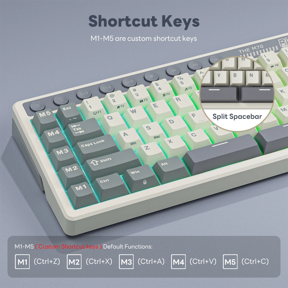 RK ROYAL KLUDGE M70 Customization Keys Gaming Keyboard