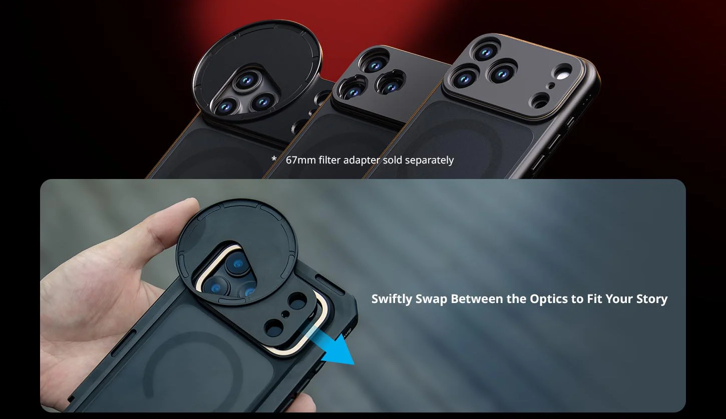 Mobile Dual Handheld Kit for iPhone 17 Pro /Pro Max w Rotatable Wireless Handle