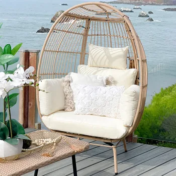 Oversized Wicker Egg Lounger 1