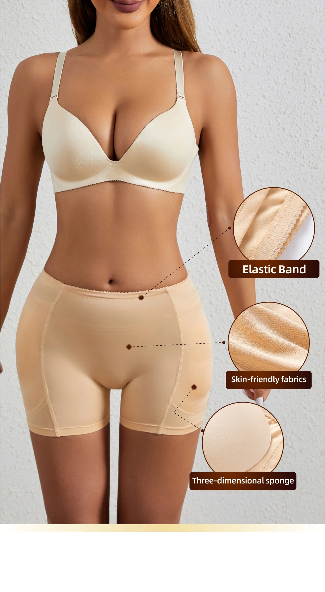 Description Picture 4 of itemWomen's fake buttocks with padding low waistband underwear thin breathable fashionable and hip lifting pants shaping and body