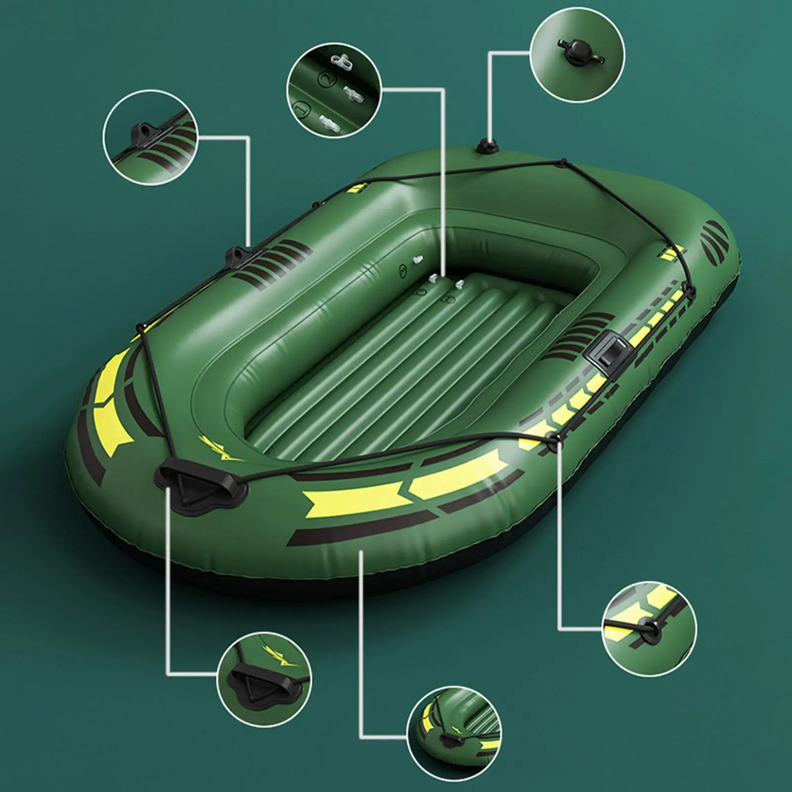 2 Person Iatable Rowing Boat Bearing 100kg Durable PVC Rubber Fishing Boat Set With Paddles Pump Other Set