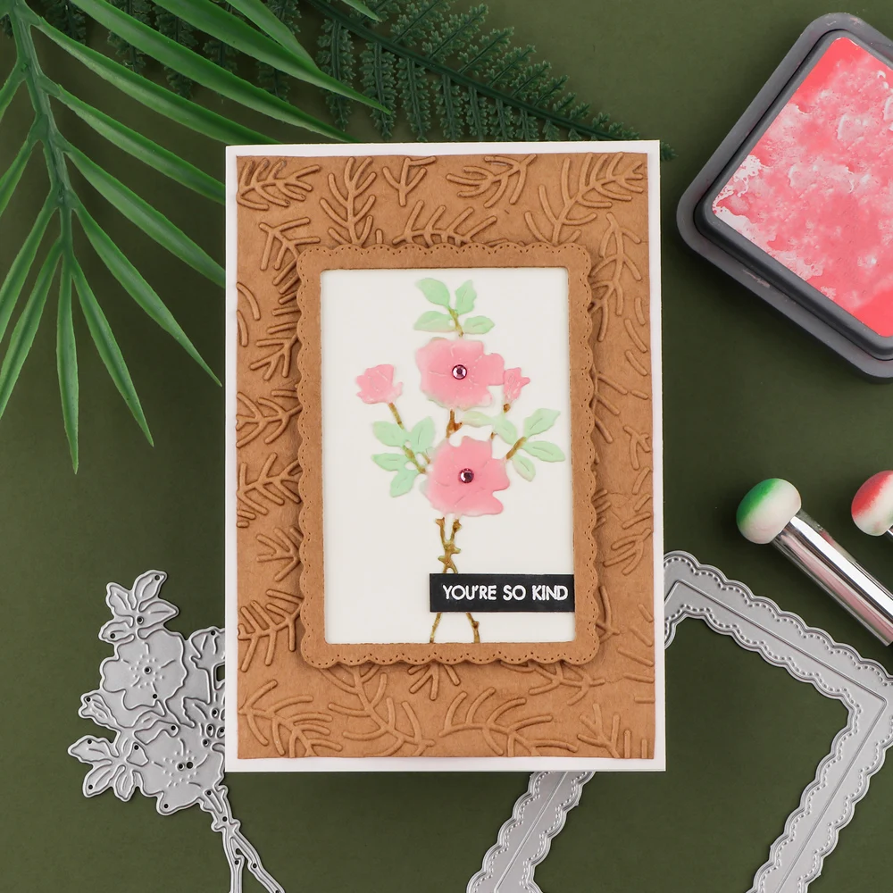 3D Embossing Folder Retro Patterns Leaves Branches Clouds Background For DIY Scrapbooking Paper Craft Cards Photo Album Making