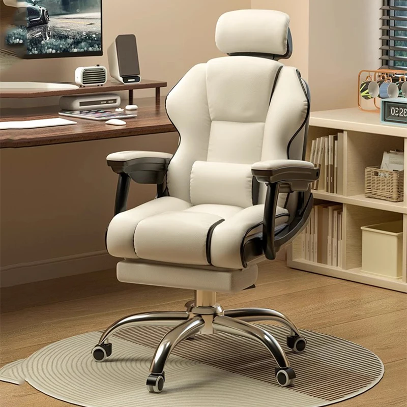 Cushion Vanity Office Chair Modern Mobile Leather Rolling Office Chair Living Room Study Sillas De Oficina Furniture Bedroom