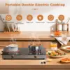 Electric Cooktop 110V - 24 Inch Countertop Electric Stove with Handles 2000W, Two Burner Ceramic Burner with LCD Touch Screen an 2