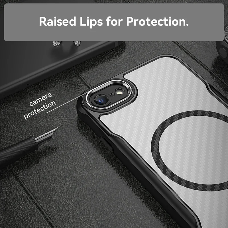 Sleek Carbon Fiber Pattern Magnetic Protective Phone Case