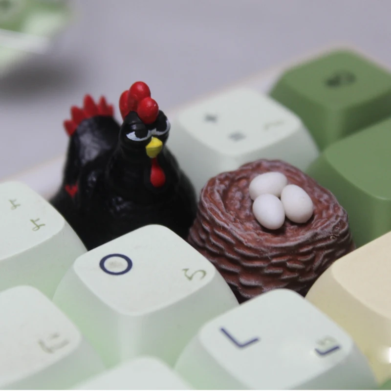 

3D Hand Customized Small Black Chicken Keycap Personality ESC R4 Egg Nest Cross Axis Game Mechanical Keyboard Keycap
