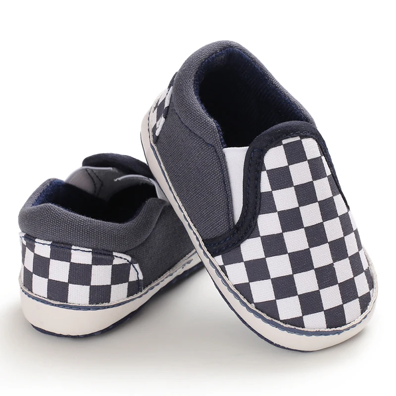 Fashion Spring and Autumn 0-1 Year Old Baby Shoes Boys and Girls Checkered Print Canvas soft sole newborn's first step in learni S0adbf04ab47b4601a9e5d5d5dbd62c11J