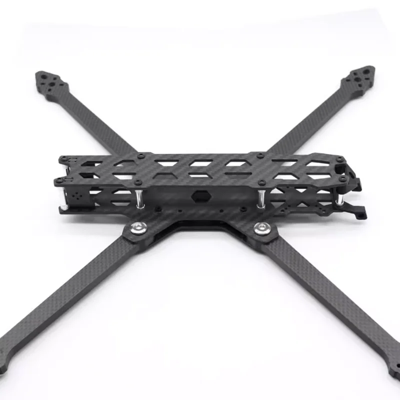 Cadre drone FPV LR PRO 10 pouces assemblé avec des composants électroniques, prêt pour le vol en endurance.