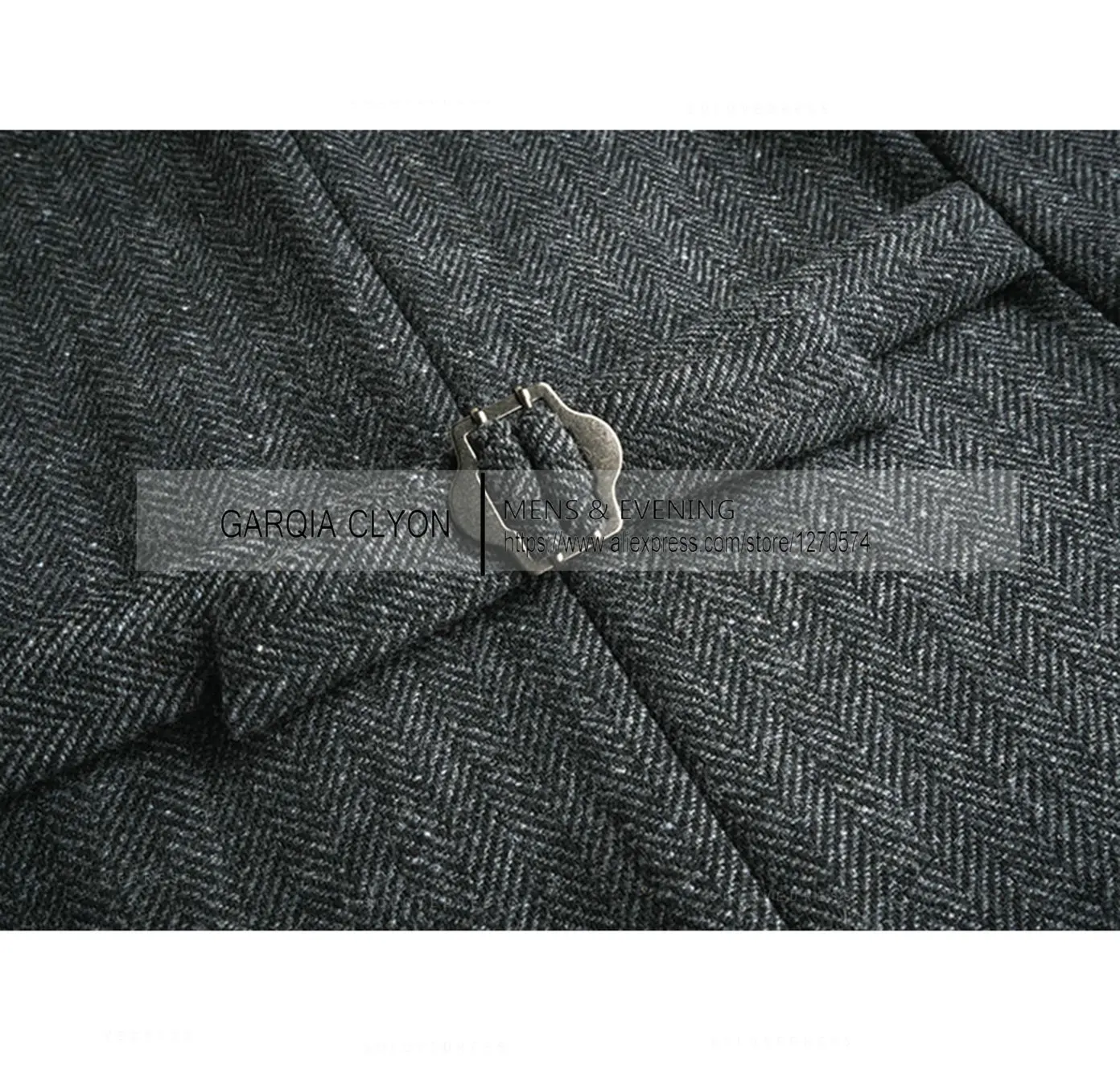 Men's Waistcoat Herringbone Homespun Fabric Double Breasted Men's Slim Fit Vests For Wedding Groom Business Casual