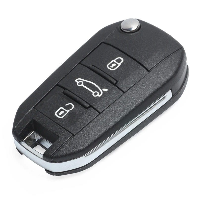 KEYECU 434MHz PCF7941 Chip 5FA010 353-04 / 06 / 20 Flip Remote Key Fob for Peugeot 508 Citroen C4-Cactus C-Elysee HU83 VA2