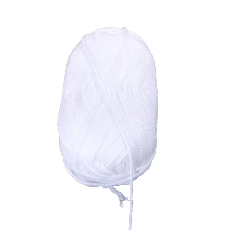 50g Milk Cotton Yarn Cotton Chunky Hand-woven Crochet Knitting Wool Yarn Warm Yarn for Sweaters Hats Scarves DIY (White) 6