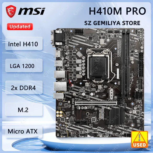 MSI H410M PRO Motherboard Intel H410 LGA 1200 DDR4 64GB M