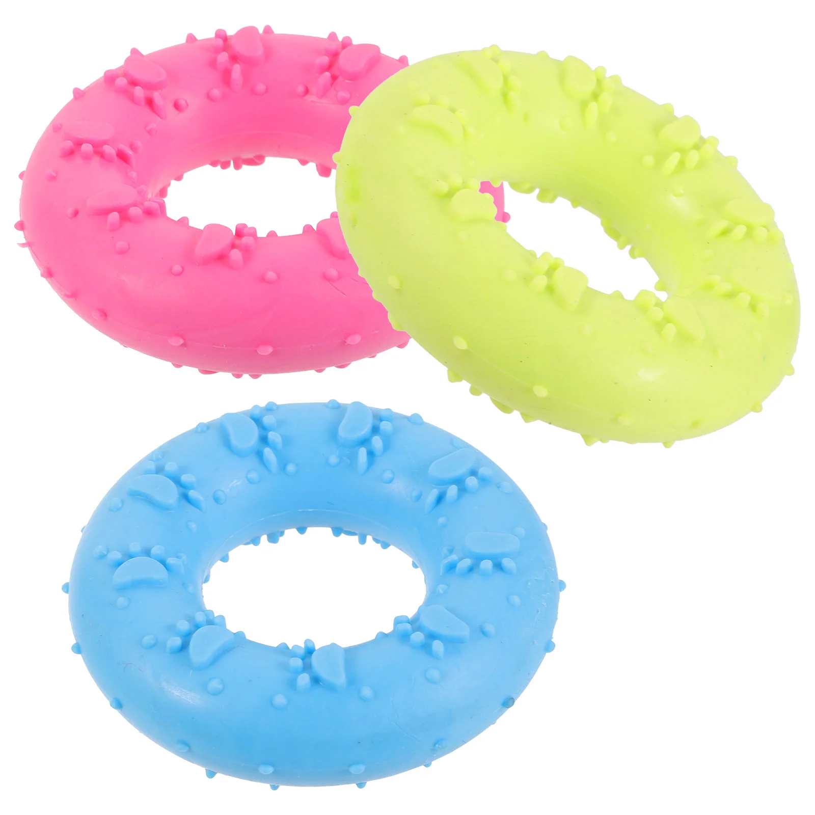 

3 Pcs Pet Toy Dog Training Ring Supplies Interactive Toys Bite-resistant Chewing Puppy Small Dogs Wear-resistant Doughnut