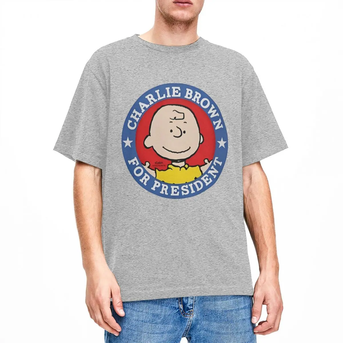 thumbnail image 1 of Camiseta de Peanuts Charlie Brown y Snoopy, divertidas camisetas de algodón para adultos, camisetas de verano de cuello redondo, camisetas de hip hop, ropa holgada de talla grande, 1 of 5