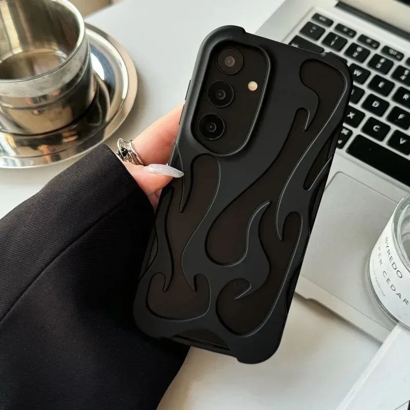 3D Flame Pattern Hollow Heat Dissipation Phone Case