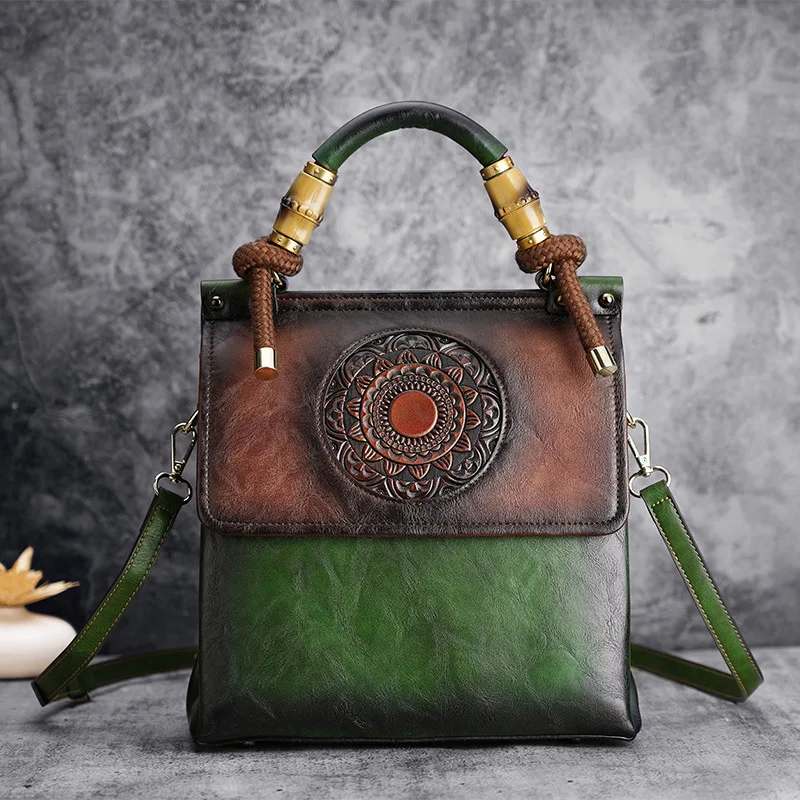 MOTAORA Embossing Leather Women Handbags For Ladies Shoulder Bag 2024 New Luxury Bamboo Thick Rope Handle Woman Handbag 7 Colors