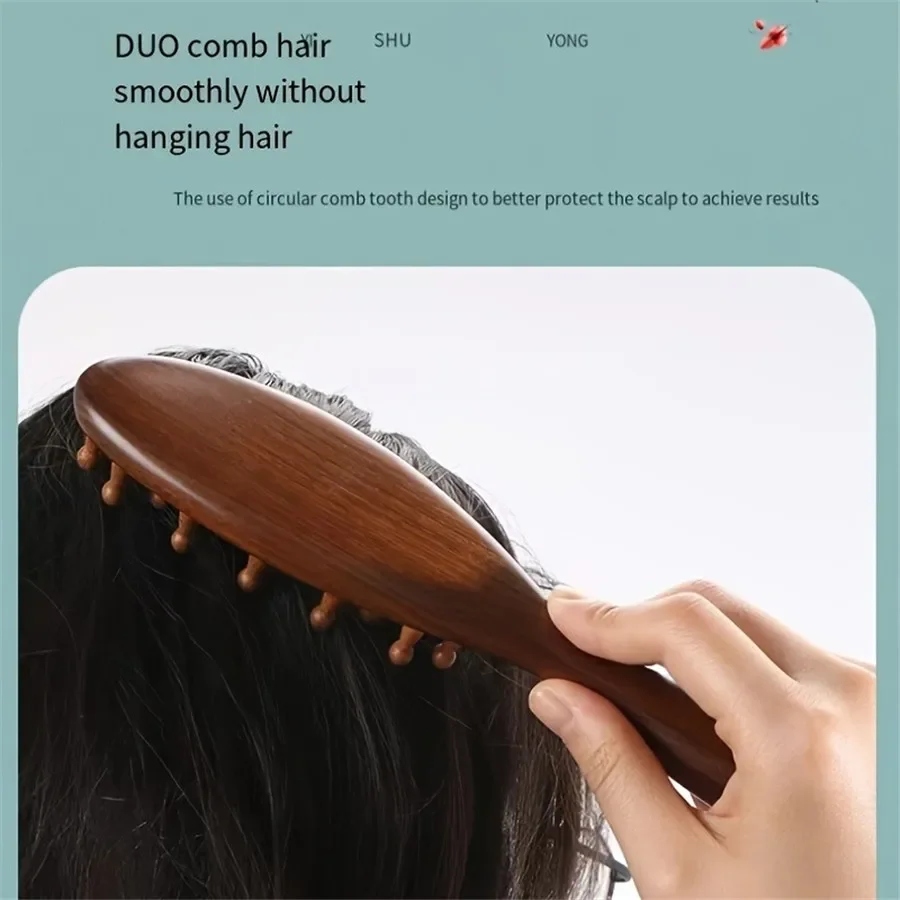 Rosewood Massage Comb: 2024 New, Dense Wooden Teeth for Pain Relief - Health & Home Care