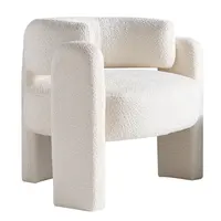 Beige Boucle Accent Chair - Chic Upholstered Seating - 34.65" Wide 2