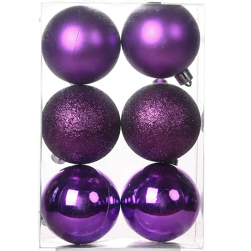 thumbnail image 1 of 6 piezas/caja de bolas de Navidad para árbol de Navidad, 4/6/8 cm, bolas de Navidad multicolor, adornos para jardín, fiestas, hogar, decoraciones de Año Nuevo 2025, 1 of 5