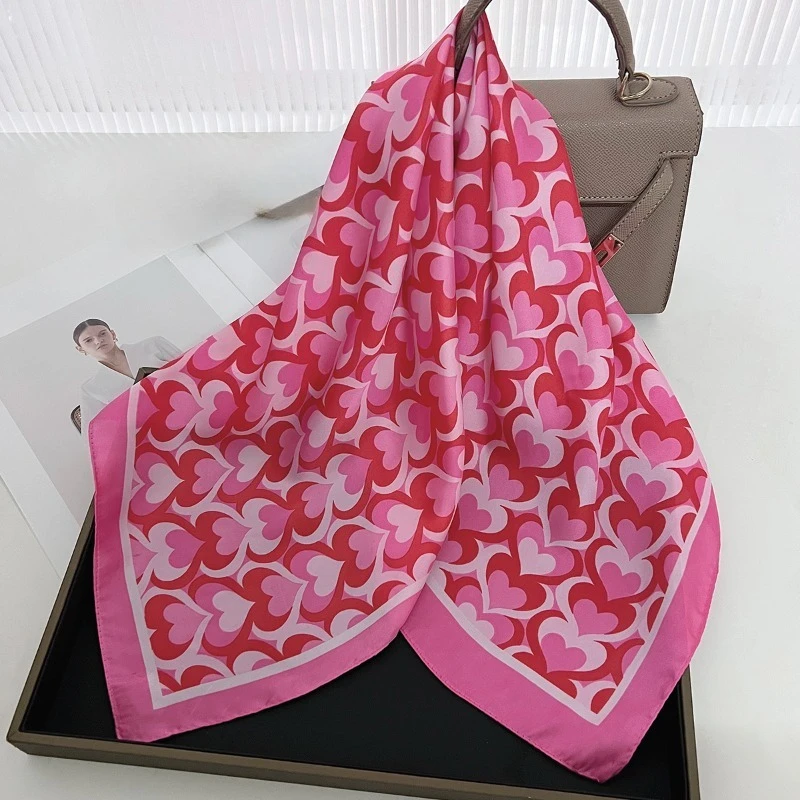 Sciarpa Stampata Rosa Rossa Amore Da 68 Cm Sciarpa Da Donna - Foto 5