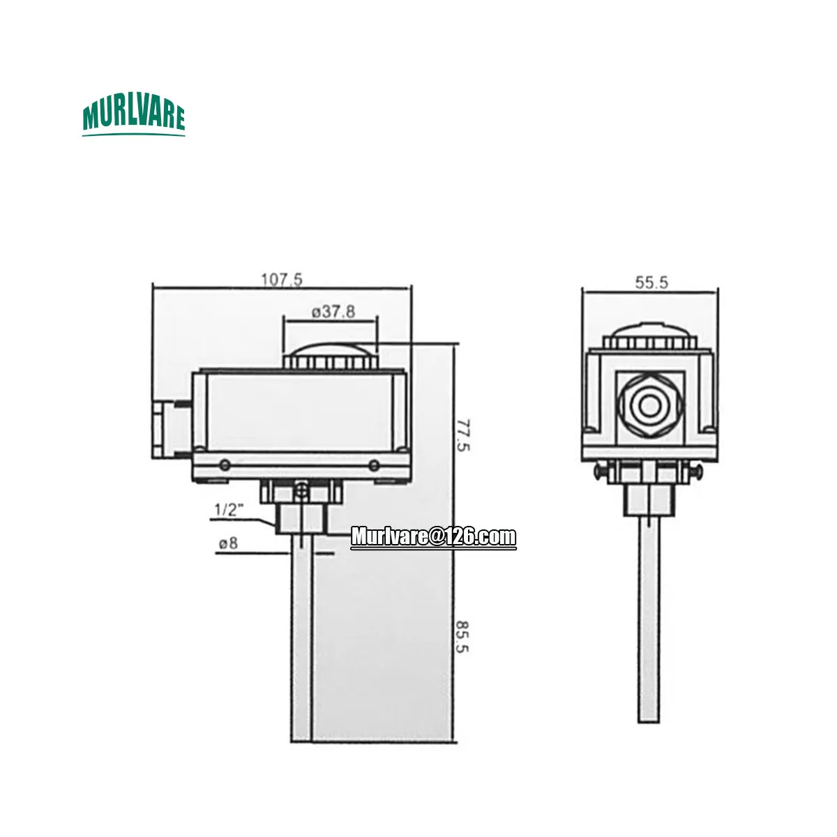 Description Picture 2 of item30-110 Degree 0-90 Degrees 220V 16A Heating System Water Heater Boiler Switch Thermostat Control Valve
