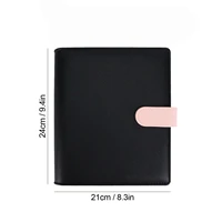 New A5 color-blocking large-ring binder 6 Ring Refillable Notebook Binder Planner Cover, PU Leather Loose Leaf 3