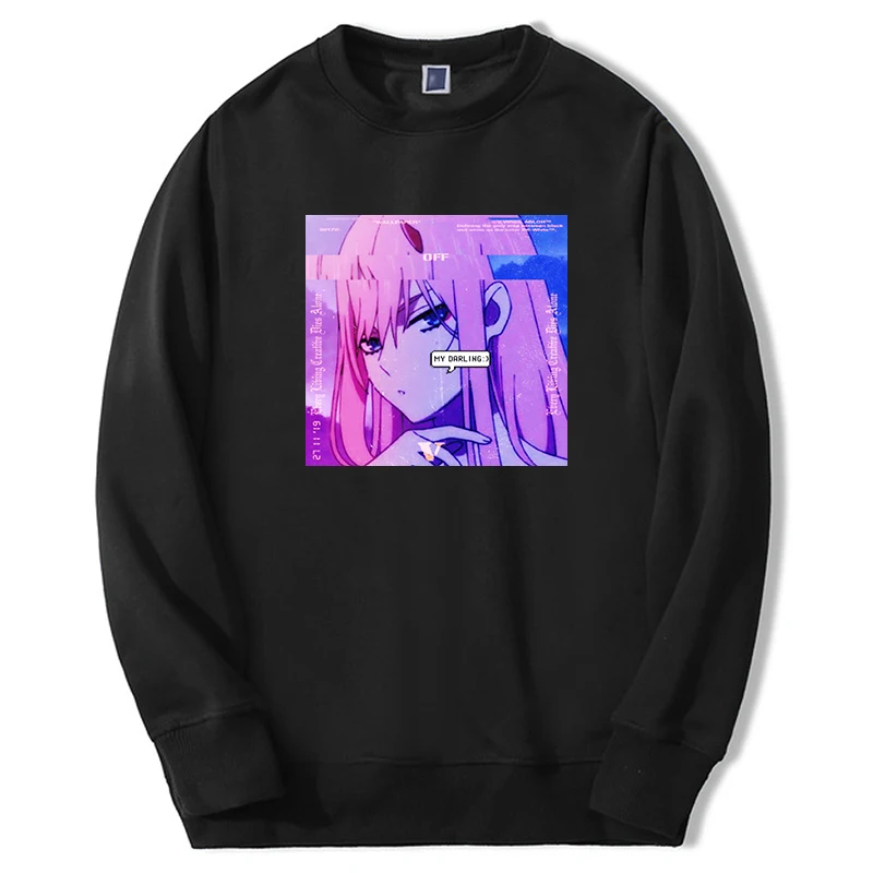 

2024 Men Fashion DARLING In The FRANXX Anime Girl Hoodie Zero Two 02 Graphic Sweatshirts Hip Hop Round Neck Tracksuit Sportswear