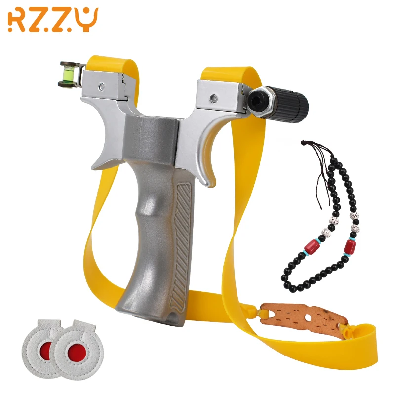 

High-quality Silver Alloy Portable Slingshot Field-specific All-metal Sling Slingshot Practice Equipment With Red Laser Sight