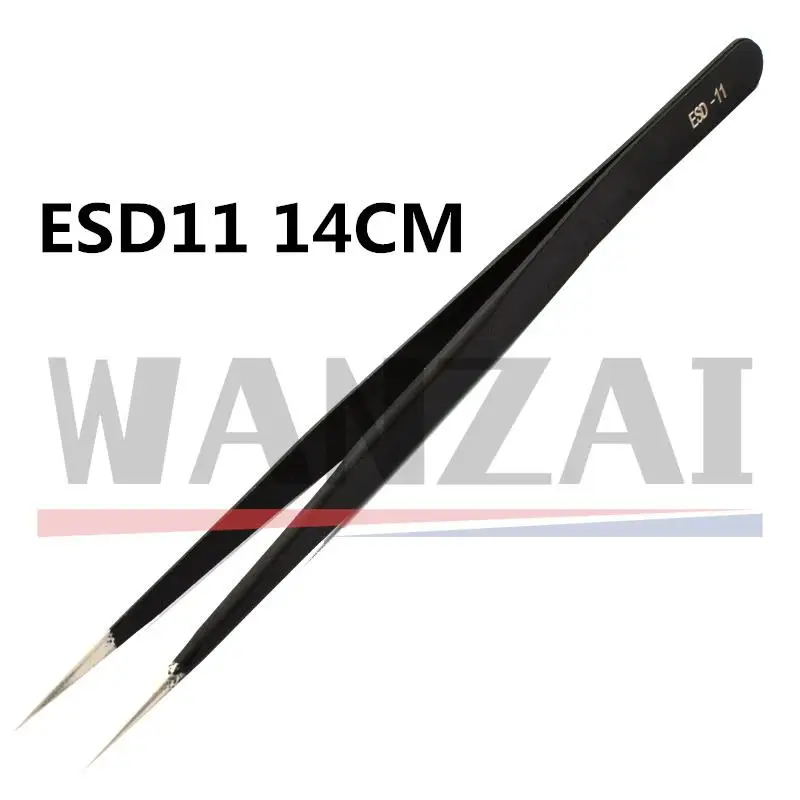 1,5mm Industrie Pinzette Anti-Statische Edelstahl Pinzette Set Handy Reparatur Werkzeuge ESD Präzision Pinzette ESD10 zu ESD15 – Detail 3