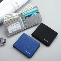 Canvas Men Wallet Black/blue/gray Card Holder Wallet Male Money Bag ID/photo/bank Holder Short Purse Credit Card Case Bag 1
