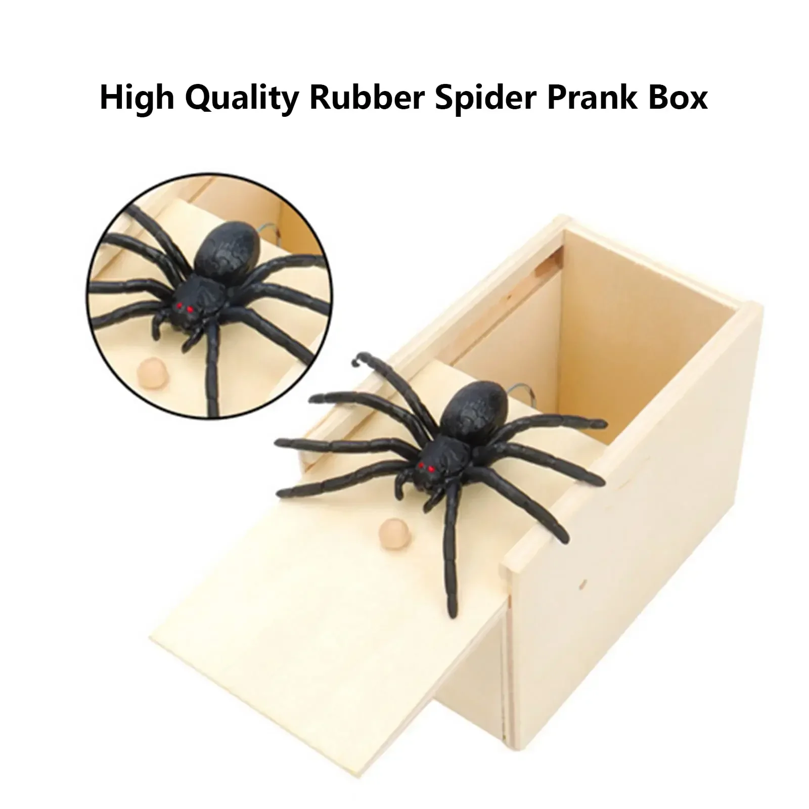 Trick Spider Funny Scare Box Wooden Hidden Box Prank Game Prank Friend Office Toys