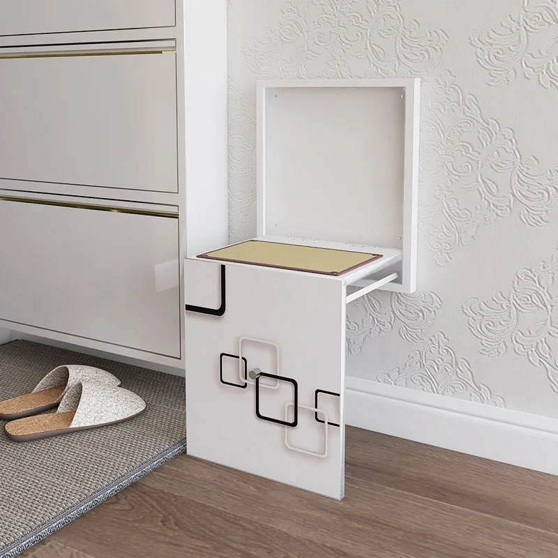 Household Furniture Bathroom And Shower Chair Stealth Wall Stool Nordic Wall Hanging Bath Seat Shoe Changing Folding Stool