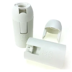 Black and White Screw Lamp Holder Base for LED Lights - E14/E27 4A 250V (E14 W)
