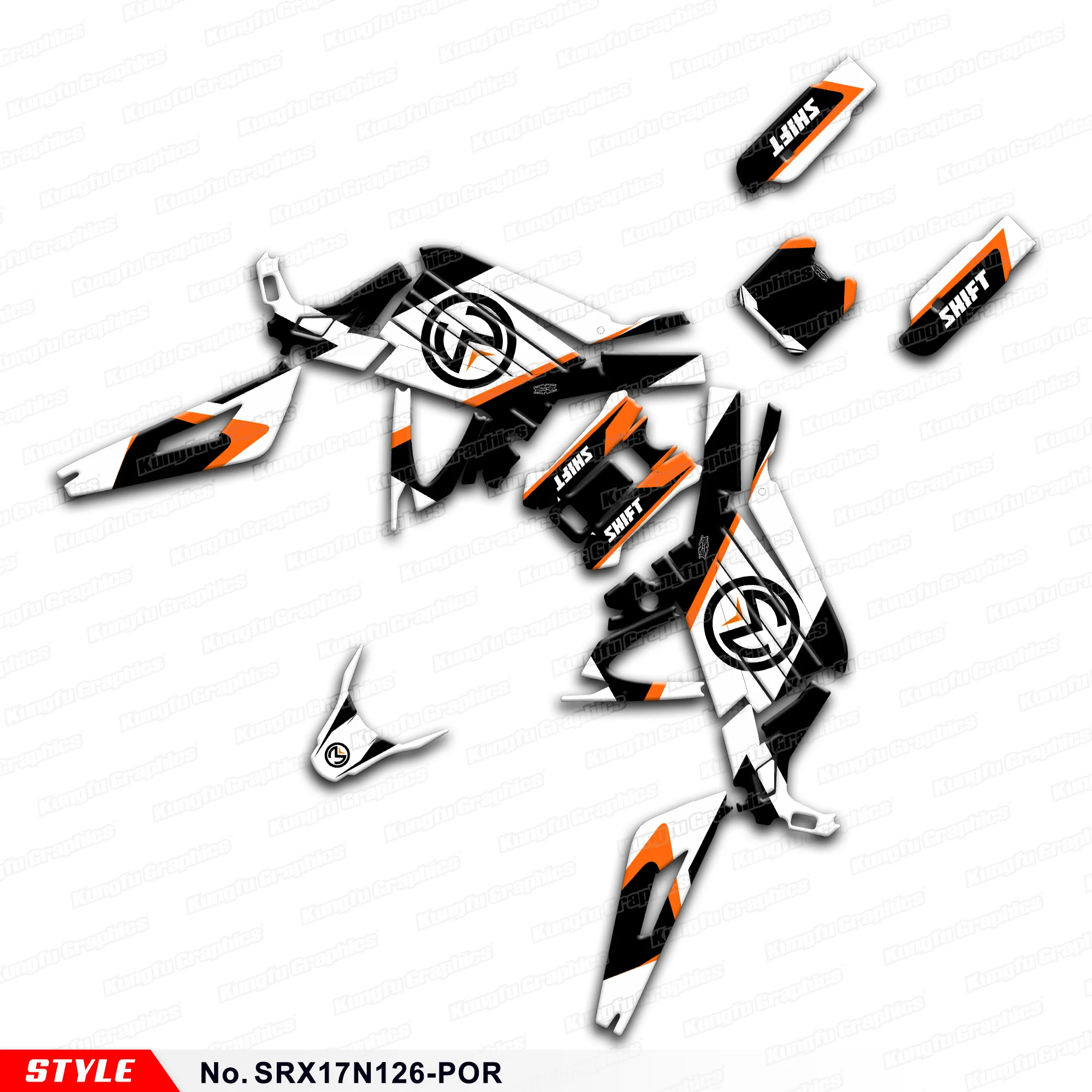 

Графический комплект, виниловая оболочка для Sur Ron светильник Bee X/S Segway X160 X260, SRX17N126-POR