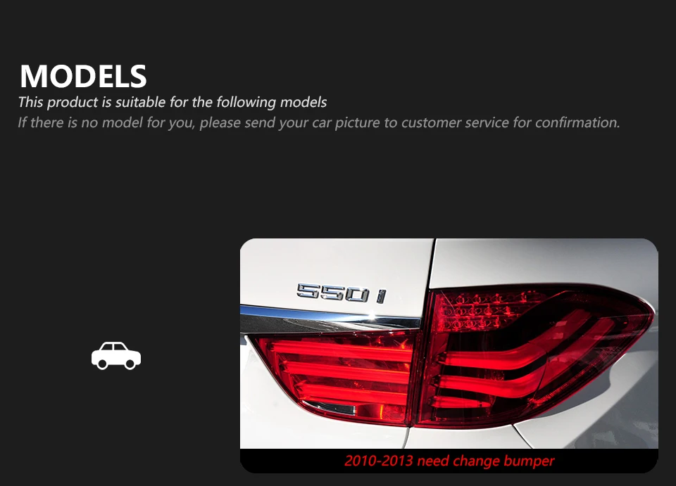AKD Tail Lamp for BMW F07 5-Series GT LED Tail Light 2014-2017 GT Rear Fog Brake Turn Signal Automotive Accessories