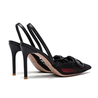 CHCH Women's High Heels 2025 Summer Breathable Mesh Black Business Sandals 9cm - Image 4