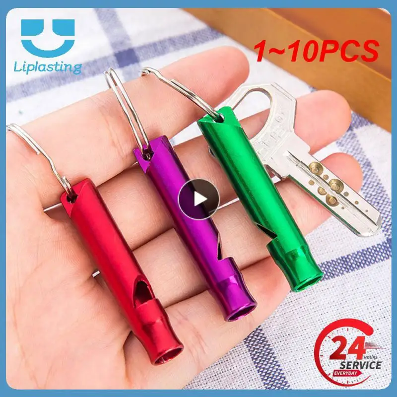 

1~10PCS Outdoor Metal Multifunction Whistle Pendant With Keychain Keyring For Outdoor Survival Emergency Mini Size Whistles Team