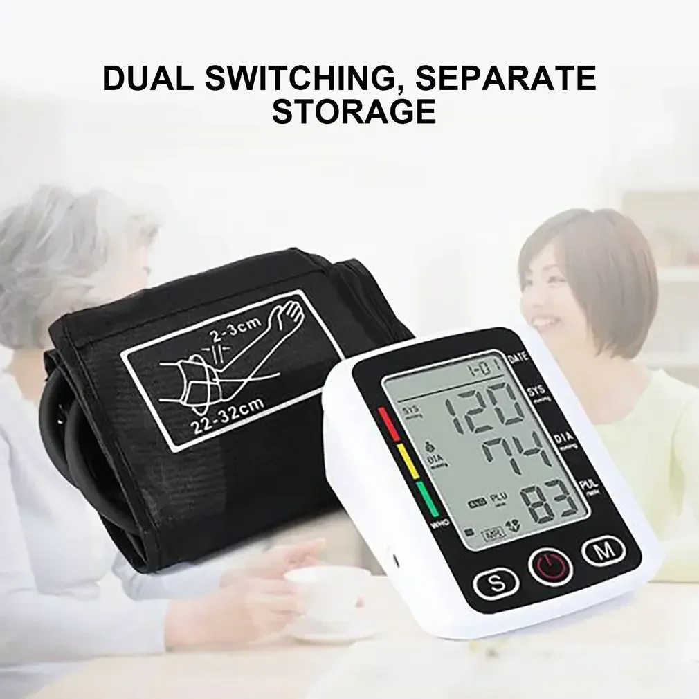 Portable Tonometer Digital LCD arm tensiometers Blood Pressure Monitor Heart rate Meter Large Cuff Sphygmomanometer Health Care 5