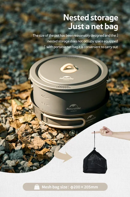 Pentole Da Campeggio Leggere Set Posate Da Picnic Barbecue Per 2-3 Persone – Antiaderente E Portatile