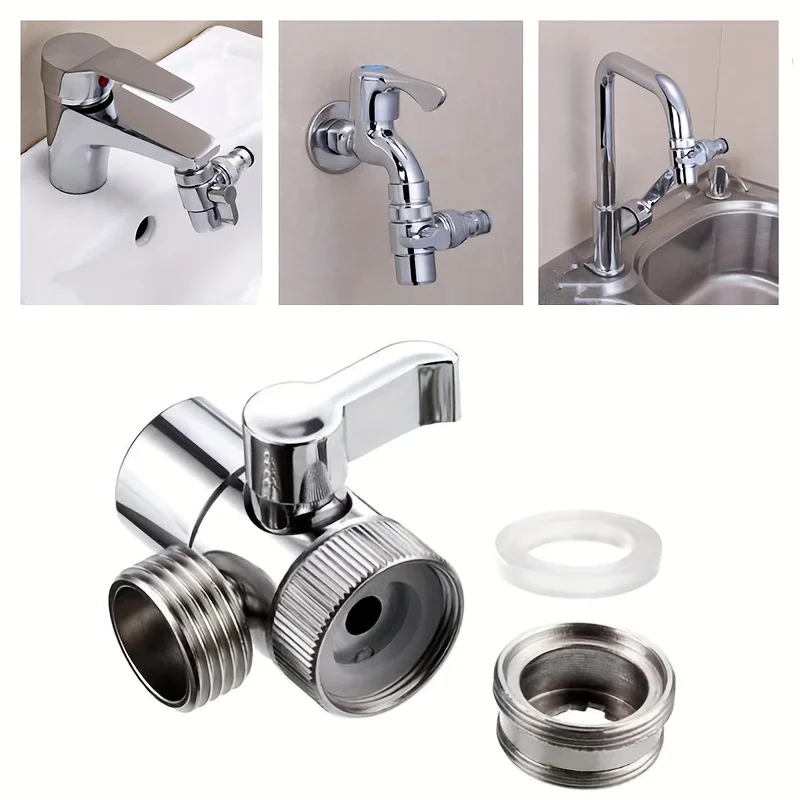 Description Picture 2 of itemBathroom Faucet Adapter - Water Tap Connector with Diverter Valve for Kitchen Sink Toilet Bidet Shower Accessories