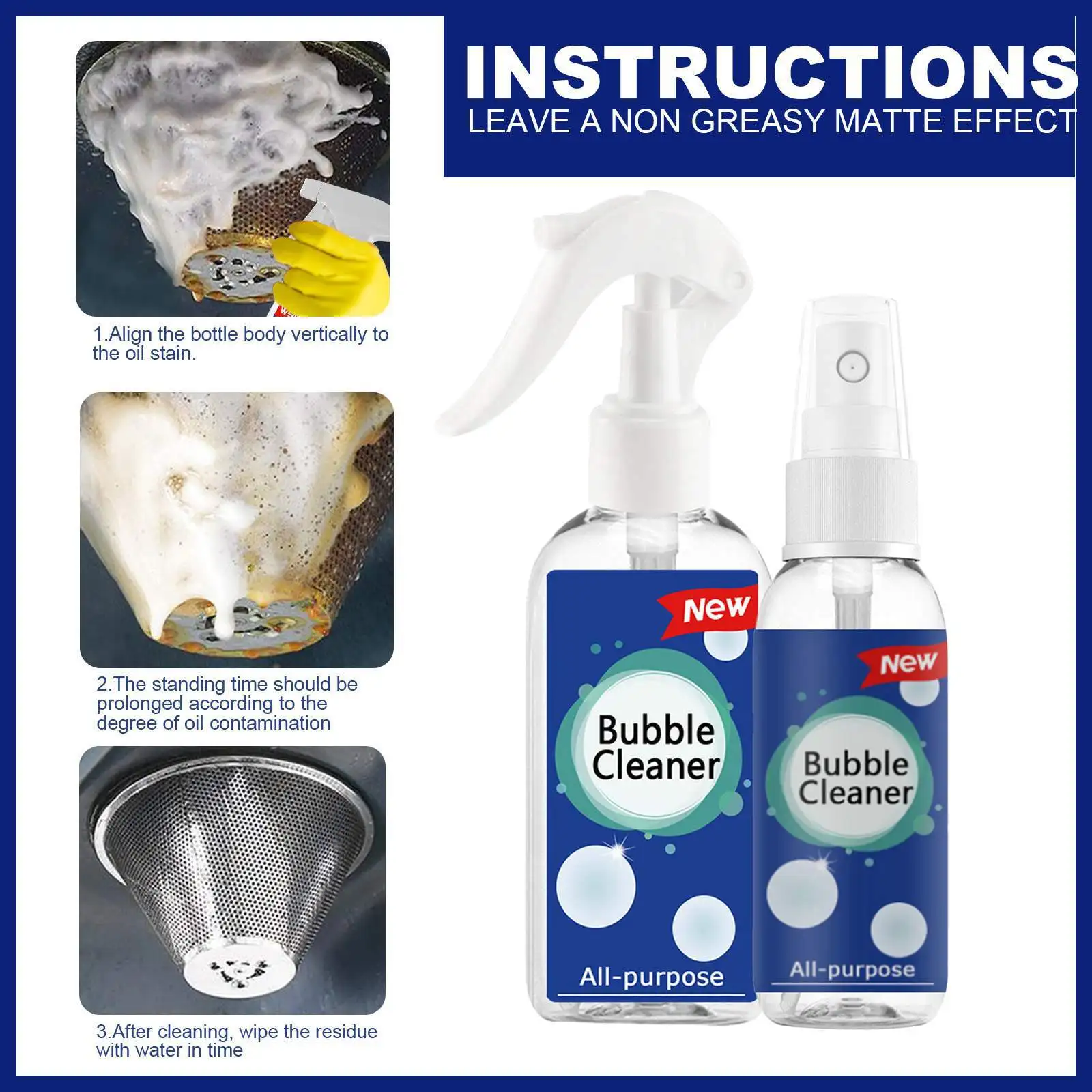 2024NewMultifunctionalHouseholdKitchenCleanerAllPurposeBubble