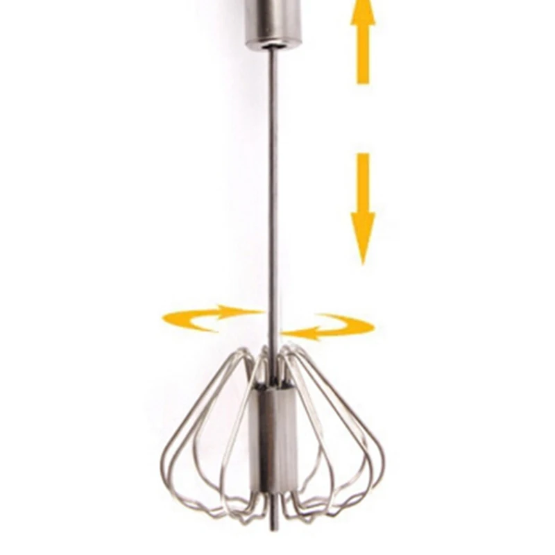 1Pc Metal Egg Beater Metal Hand Mixer Pressure Rotary Semi-Automatic Whisk Foamer Rotate Hand Kitchen Cooking Tools
