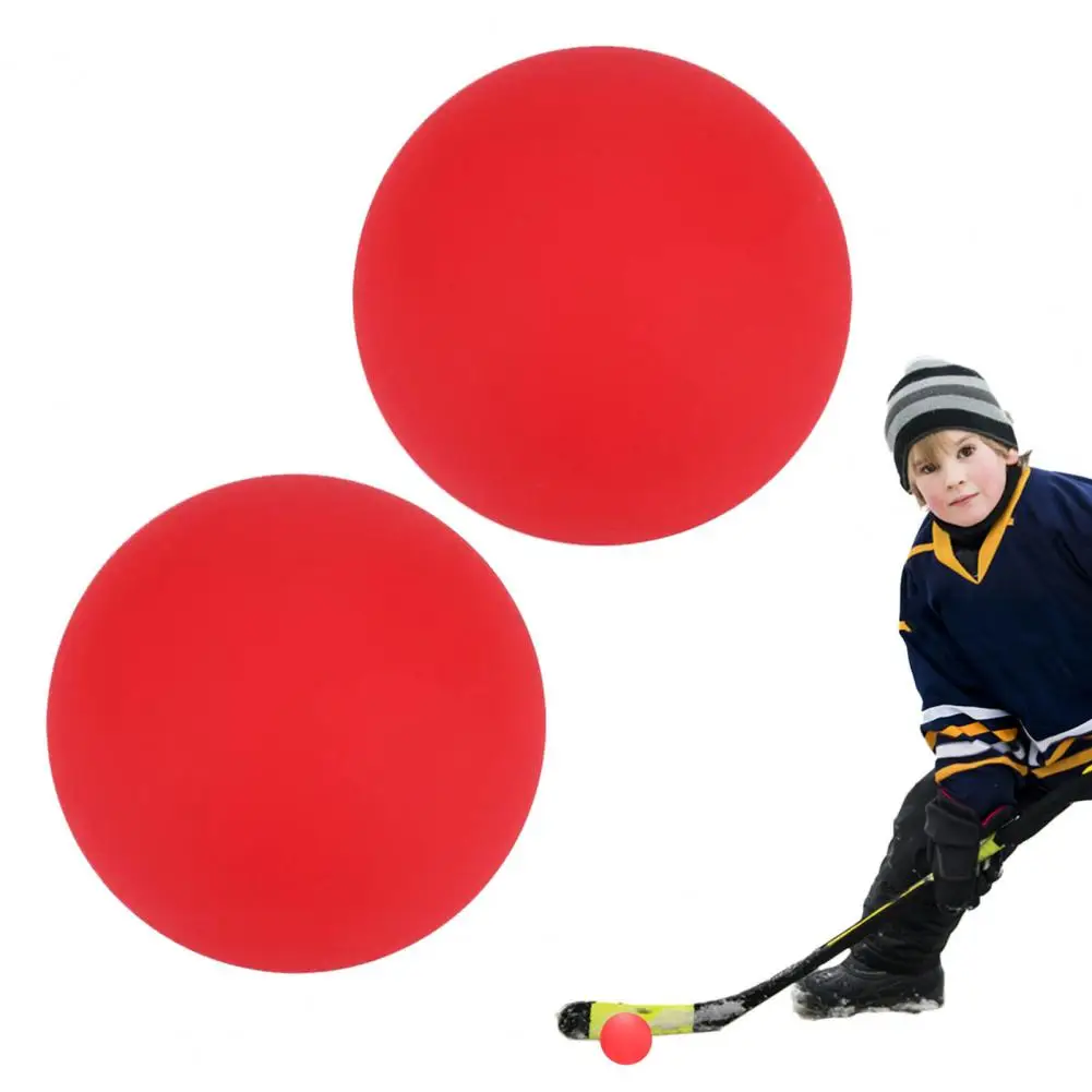 

2 Pcs Ice Hockey Balls Smooth Surface Red Ice Ball No Deformation Road Roller Hockey Field Hockey Games Sports Balls