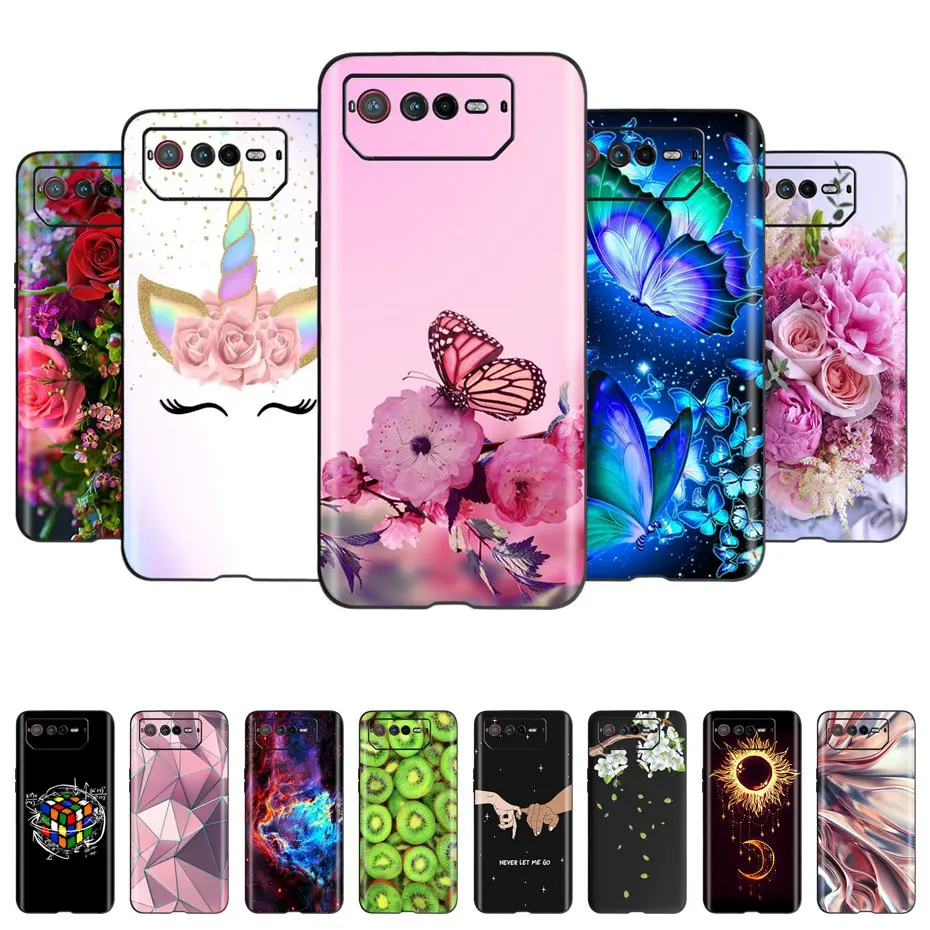 Per Asus Rog Phone 6 Case 2022 Fashion Pattern Custodia Morbida Nera In Silicone Per Asus Rog Phone 6 Pro Rog6 Funda Rog Phone_6
