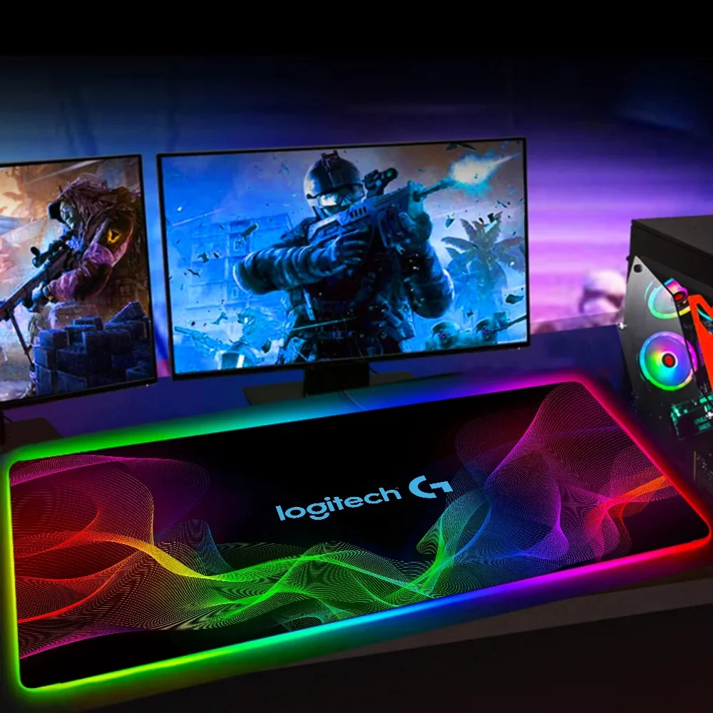 

Large Desk Mat Backlight Led Mouse Pad Cabinet Pc XXL Logitech Rgb Mice Pad GamerTable Mat Gaming Setup Accessories Luminescence