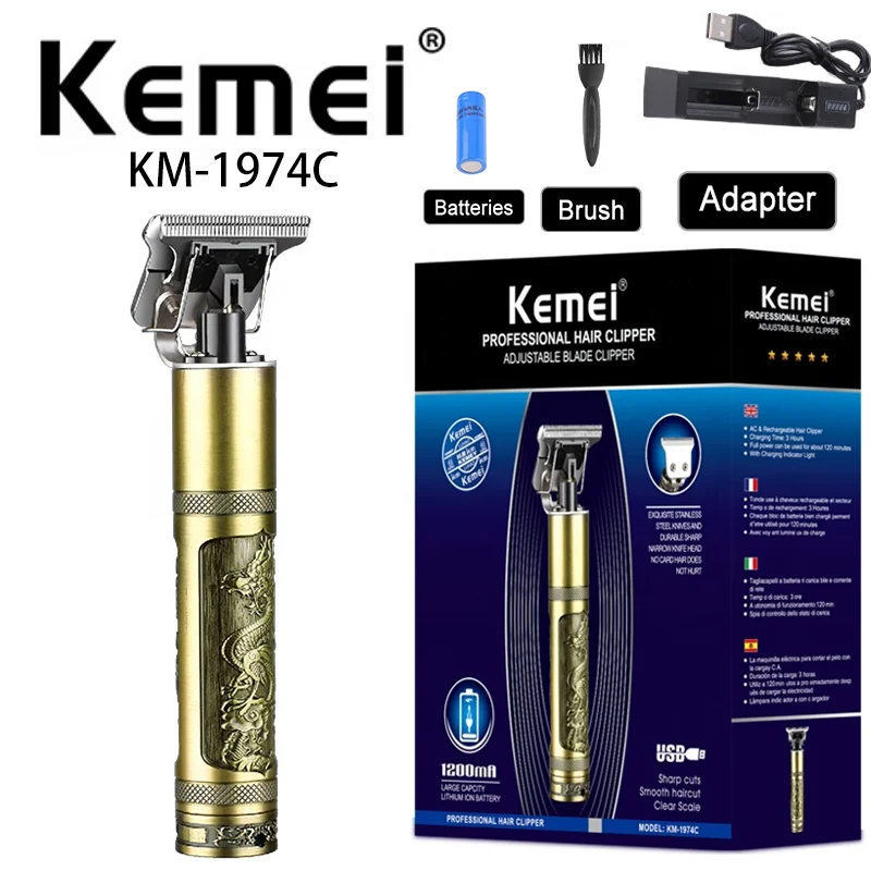 

kemei electric hair clipper KM-1974C barber carving trimmer professional hair clipper dragon cordless trimmer