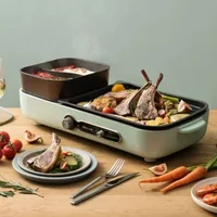 Bear Electric Barbecue Grill Hot Pot Barbecue Smoke-Free Multi-Functional Cooking Pot Frying Steaming Pot Plate Electric 1