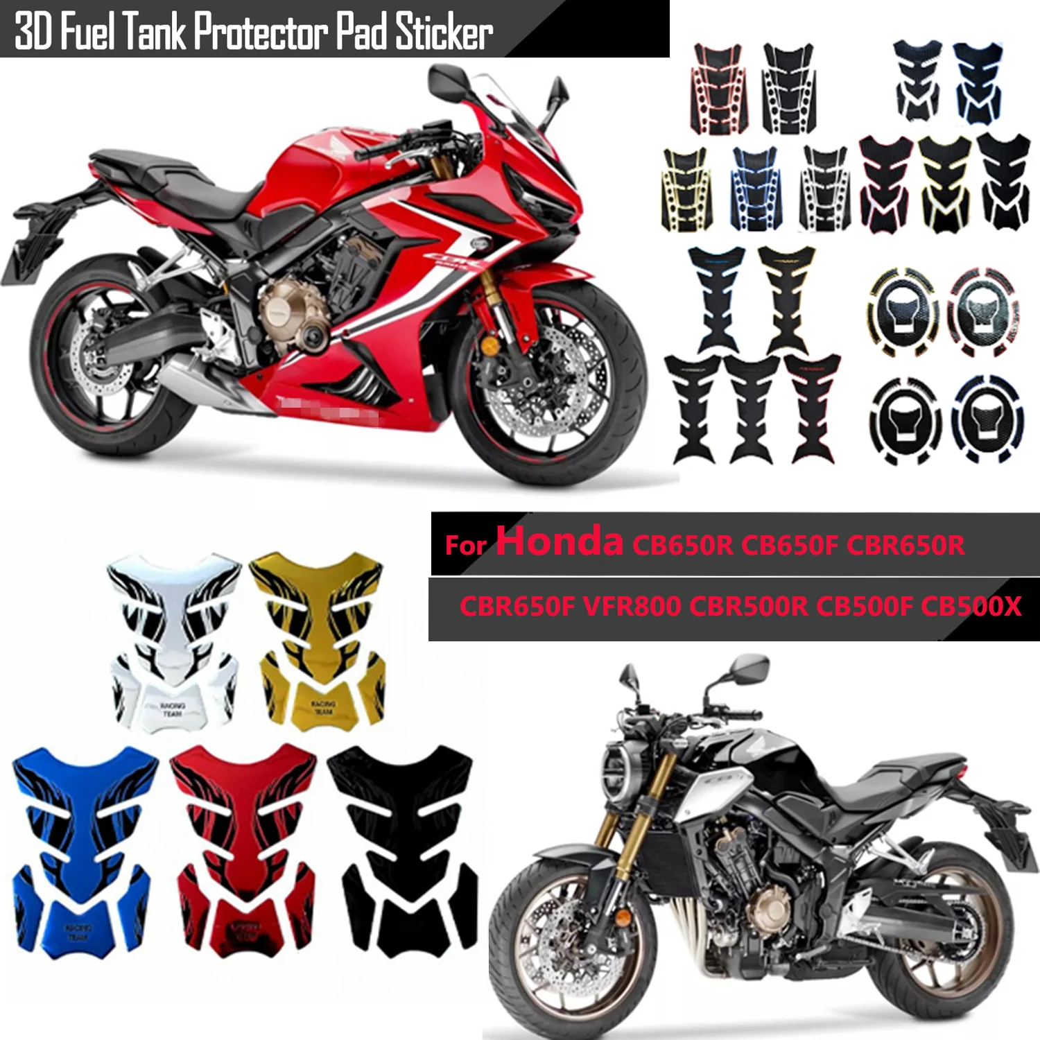 

Motorcycle Accessories Reflector Decals Tank Pad Covers Stickers For Honda CBR650R CB650R CBR500R CB500X CB500F CBR CB 650r 500x