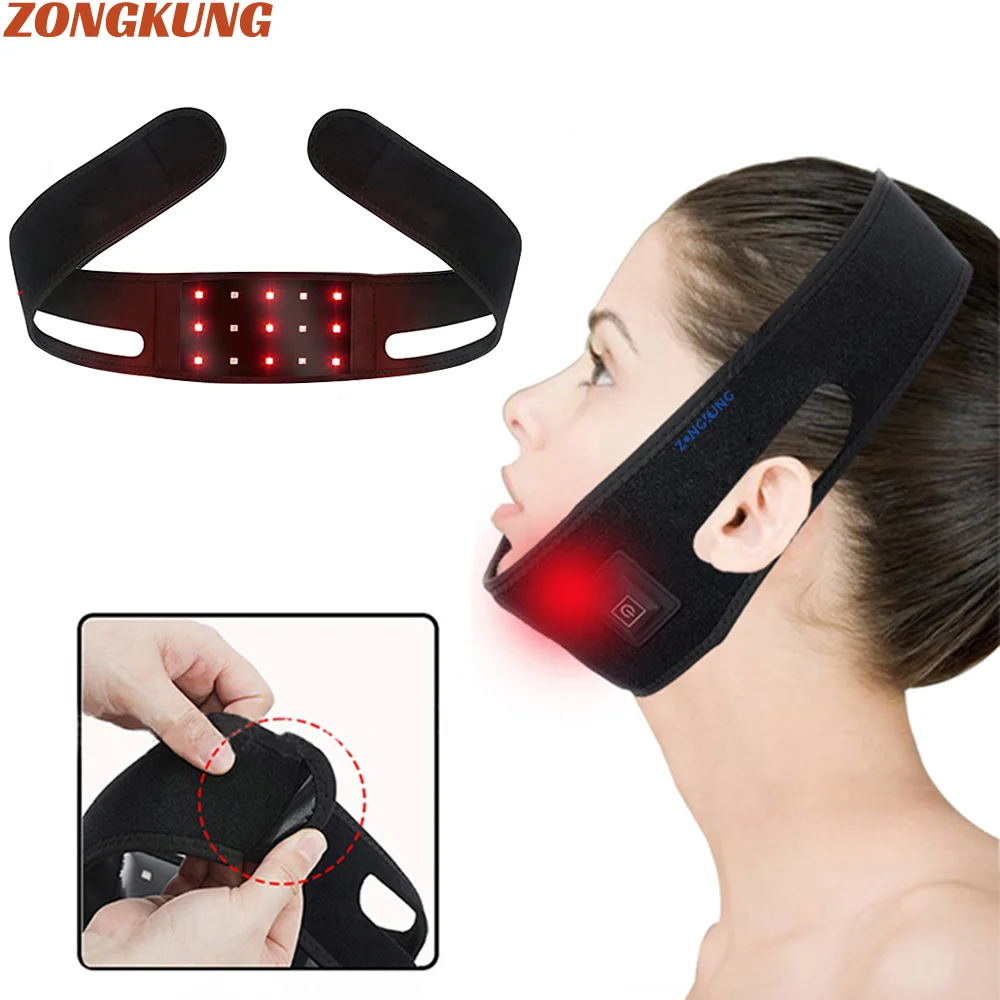 660Nm 850Nm LED Red Light Therapy Belt Facial Neck Massager Lift Chin Laser Lipo Near Infrared Skincare Beauty Tool Fashion Belt